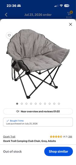 gray oversized camping chair