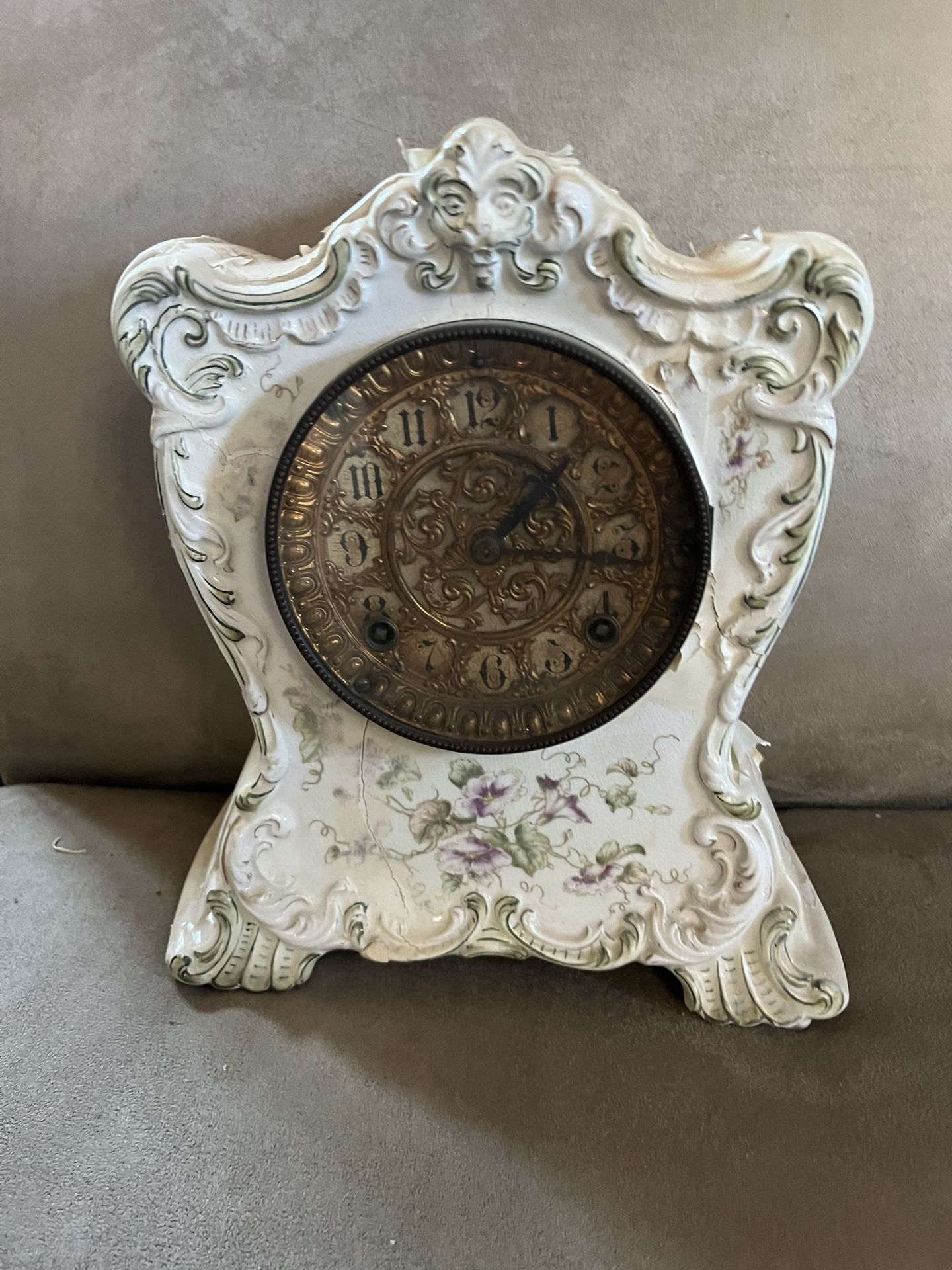 Ansonia porcelain mantel clock
