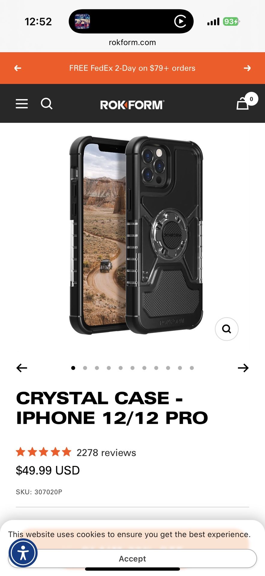 iPhone 12 Pro Rokform Crystal Case