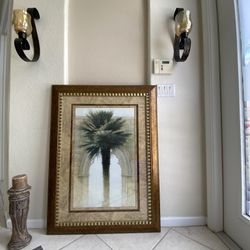 Custom Framed Palm Tree Wall Art