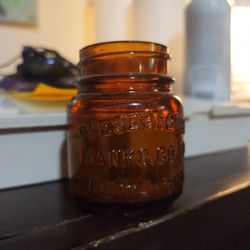 Vintage Amber Colored Glass jar