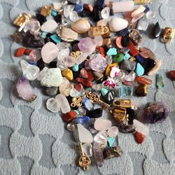 Jar Full Of Crystals And Pendants 