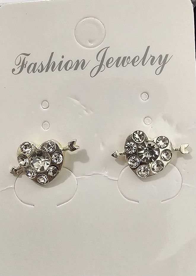 Heart and Arrow CZ Earrings 
