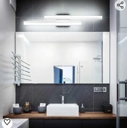 0401: New 32 Inch LED Bathroom Vanity Light Bar, Modern Brushed Nickel Bath Lighting Fixture Over Mirror Dimmable