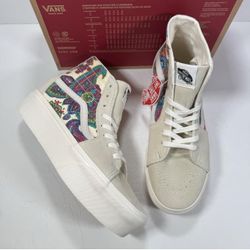 Vans Sk8-Hi Tapered Stackform Paisley Bloom Turtledove Sneakers Women 10 Men 8.5