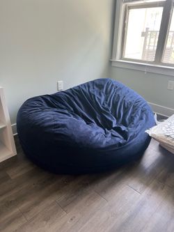 navy blue lovesac beanbag