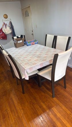 6 seater long rectangle glass dining
