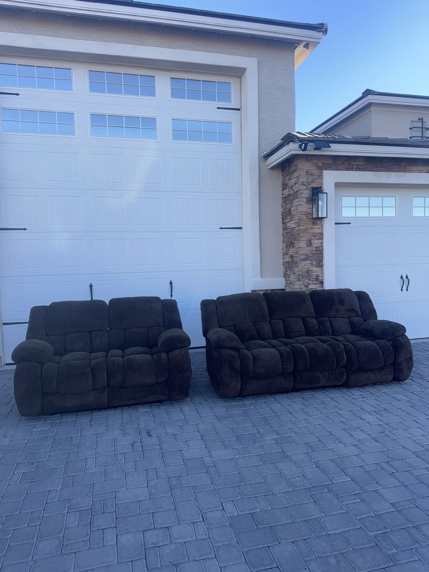 Sofa & Loveseat With Electric Recliners