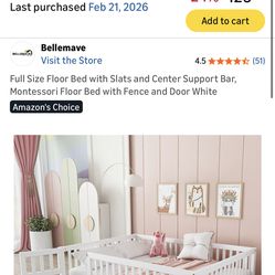 Montessori toddler bed frame and matress