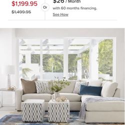 Sectional Sofa Beige Including Pillows 