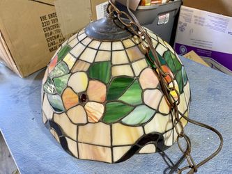 Vintage Stained Glass Hanging Pendant