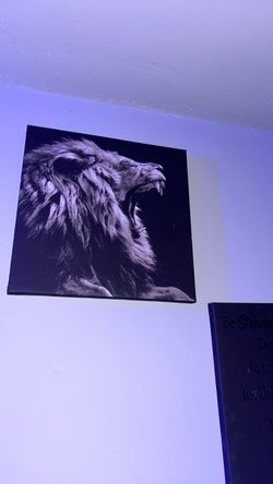 Lion frame Portrait with two lion statues