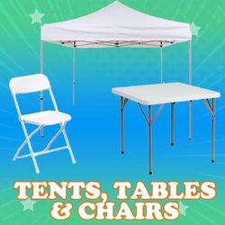 1 tent, 4 tables, 20 Chairs