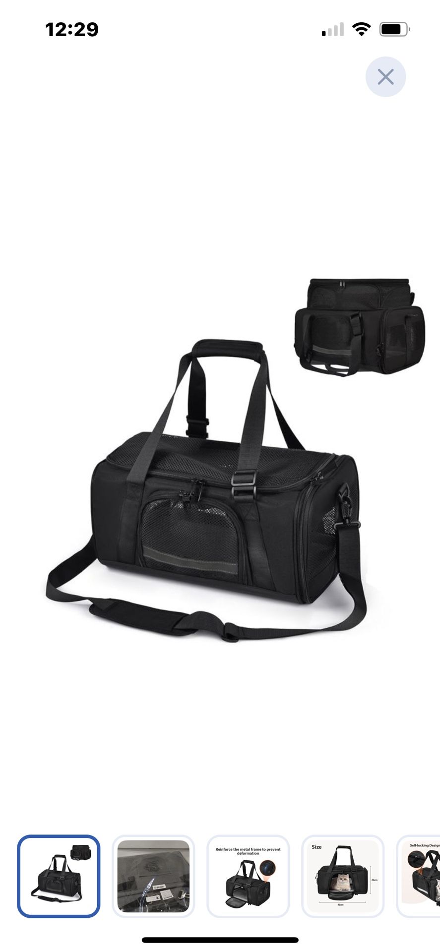 “New”Deluxe Pet Carrier/car Seat(reinforced Metal Frame)Grey(retail $35)