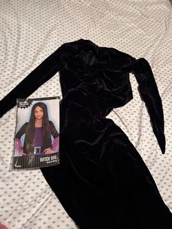 Morticia Adams costume with wig