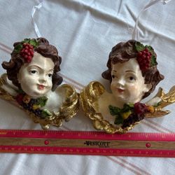 Retired dept 56 pair angels Christmas ornaments