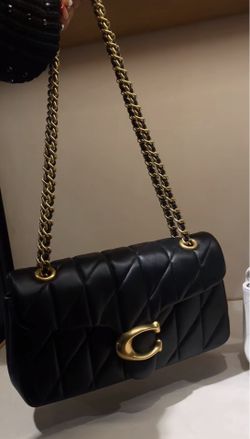 Coach 26 Leather tabby Quilted Bag Black and Gold