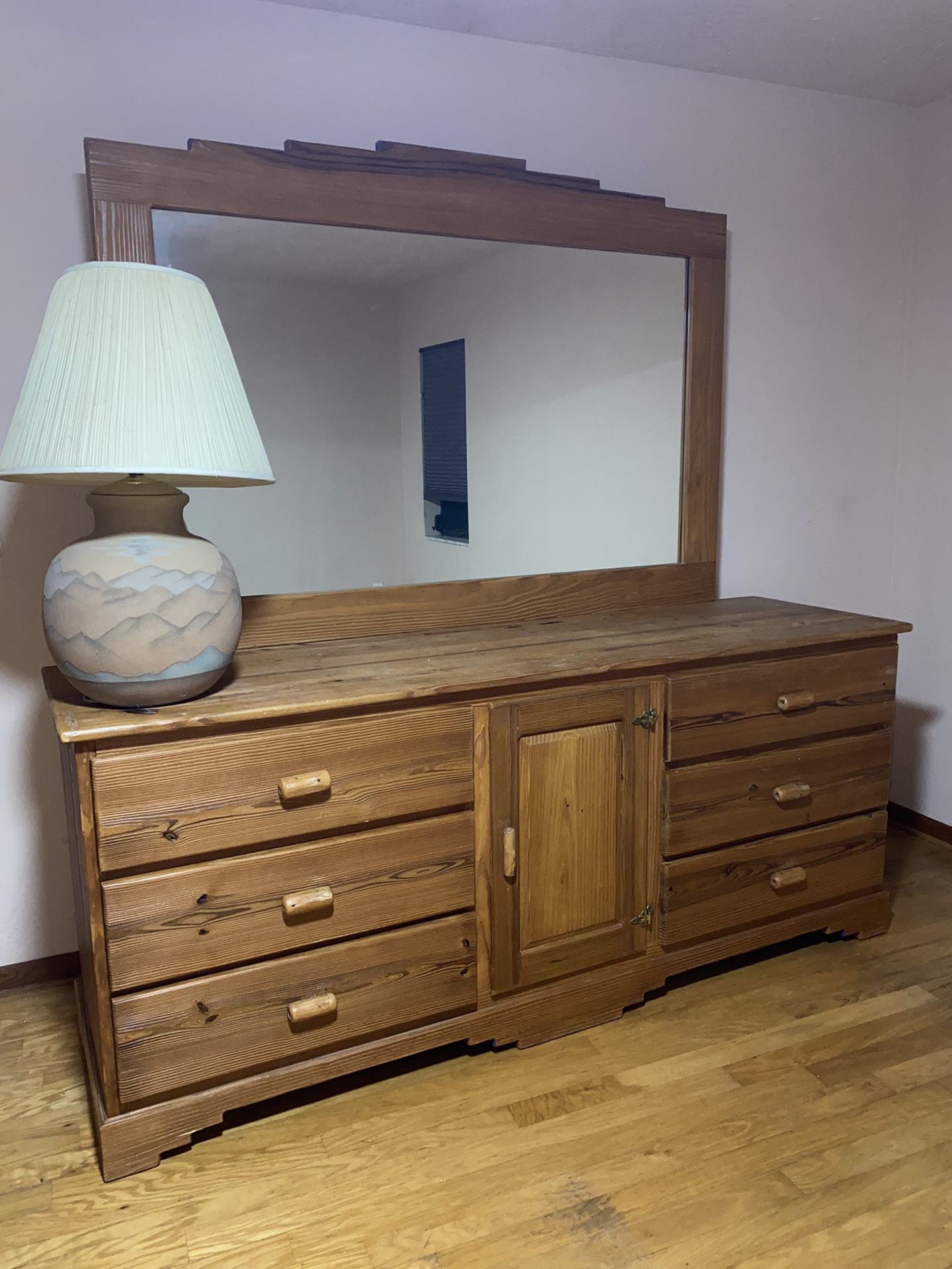 Master Bedroom Dresser With Mirror (Vintage 80’s) (7ft By 3ft Deep) Open To Negotiate Price!