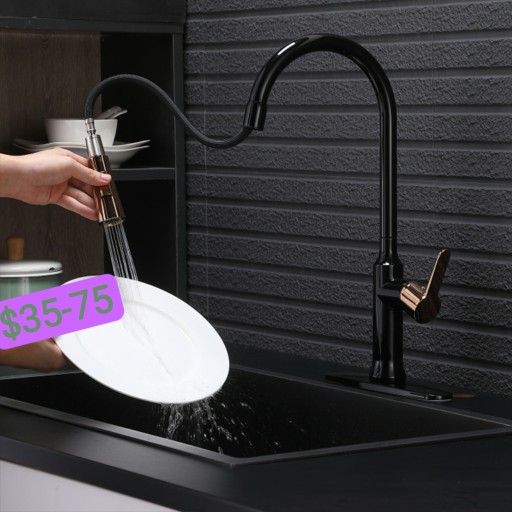 Black Pull Down Single Handle Kitchen Faucet(Part number:TGT 050BG D)
