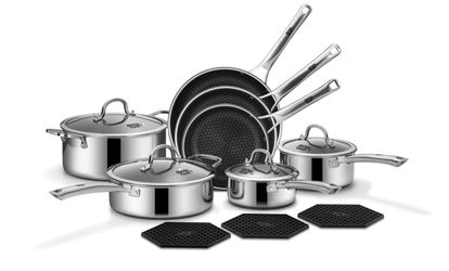 SNOWCLAD Pots and Pans Set Non Stick | Stainless Steel Kitchen Cookware 14 pcs