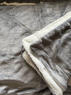 Grey & white throw blanket
