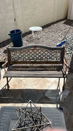 Montego Bay Designs Cast Iron & Wood Patio Bench – Vintage Style
