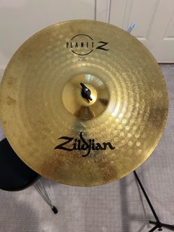 Zildjian Planet Z 16" Crash Cymbal w/ Stand – Good Condition, Ready to Play