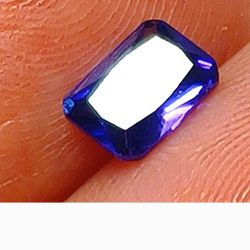 1.05ctw Natural Purple Tanzanite Crystal AAA+ Emerald Cut Natural Gemstone