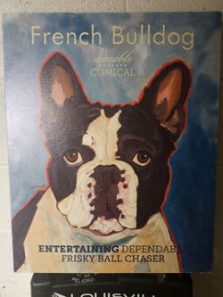 French Bulldog  Portrait  Painting