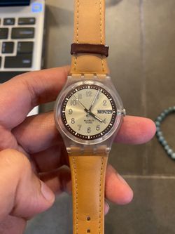 Vintage Swatch Watch - Like New Coffee Color