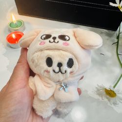  Light  Pink Stray Kids SKZOO Plush Keychain,Detachable Cape Doll Clothe