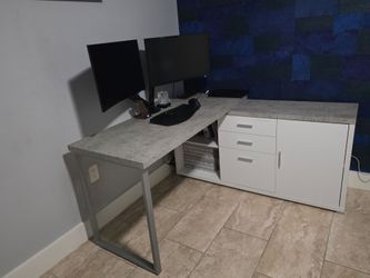 Office Desk L shape with file cabinet drawer