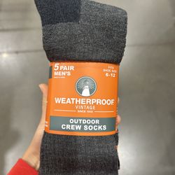 NWT Weatherproof Vintage Men's Crew Socks 5 pairs