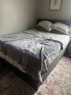 Queen size bed frame with drawers