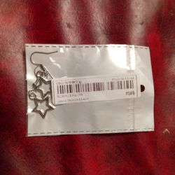 Star Silver Tone Earrings 