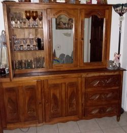 Rustic solid wood hutch