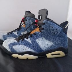 Nike Air Jordan 6 Retro Washed Denim Blue Black 2019 CT5350-401 Men's Size 10 Negotiable/ Offers