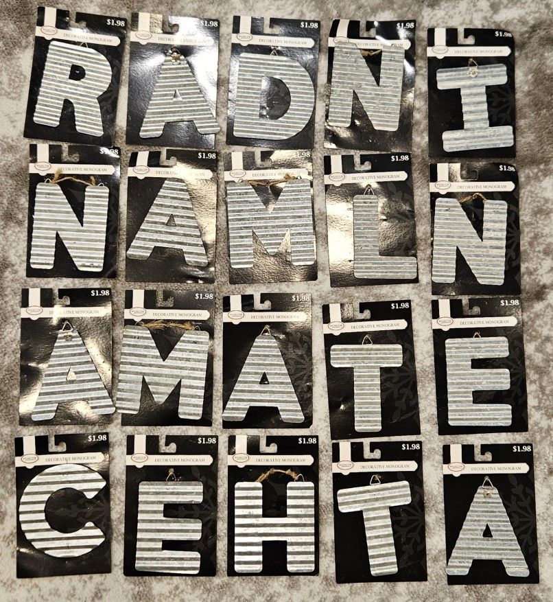 4in Galvanized Metal Letters (20 total) (BRAND NEW)