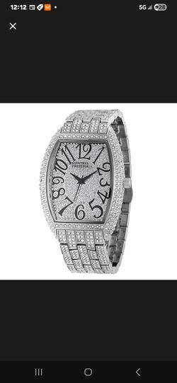 Montres Prestige Iced Out Tonneau Watch