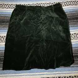 Green Velvet Skirt