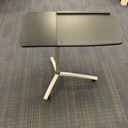 Rolling Computer Desk, Split Top And Adjustable Height