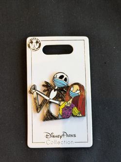 Jack Skellington And Sally Disney Trading Pins With Masks