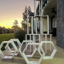 12 Modern Geometric Centerpiece Stands – Event Decor Set