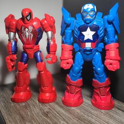 Mech Armor Captain America And Spiderman 