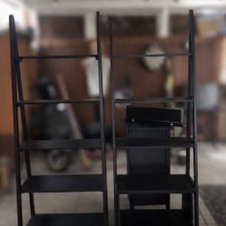 Pair of Black Book Shelves 