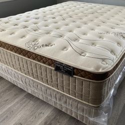 Full Organic Cloud Edition Europillow Top 12inch Mattress And Boxspring!!