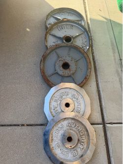 Weight plates 35 pound and 25 pound