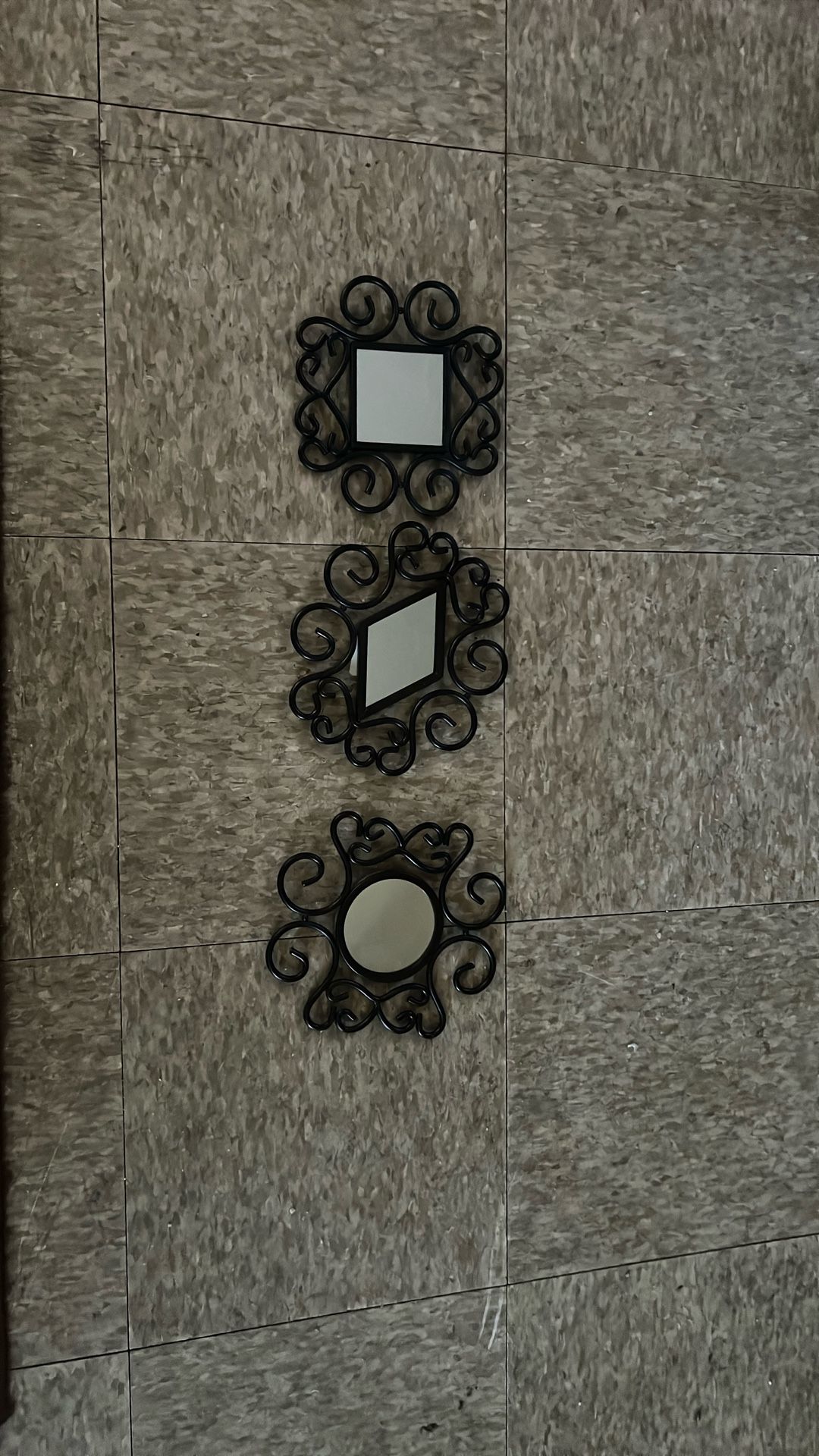 Set Of 3 Iron Rod Mini mirrors Home Decor