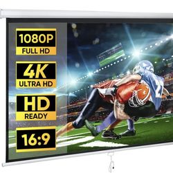 80 inch manual pull down projector screen new