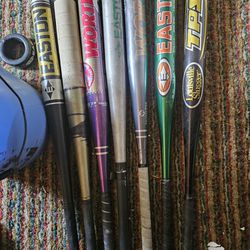 Softball Bats And Balls, Great Shape Top Brands,  Take All Or Trade